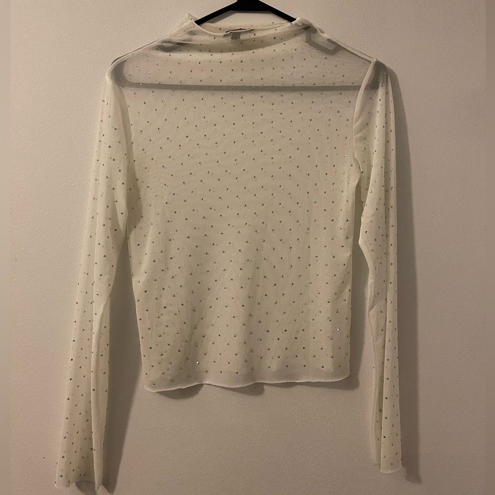 Sheer gem stone long sleeve